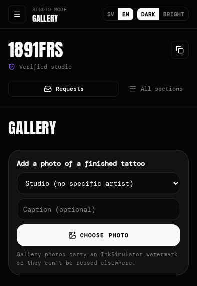 Panel, gallery tab